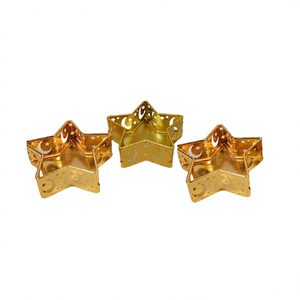 Metal Gold Color Serving Dessert <b>Snacks</b> <b>Tray</b> Set Of 3 Star Shape Ramadan Chocolate <b>Tray</b> For Eid Special Use - Product Image 1