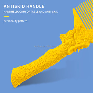 Pettine da Barbiere con Manico a Forma di Drago, Accessorio per Salone di Parrucchiere, Pettine per Taglio Sfumato, Giallo - Product Image 3