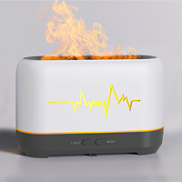 Nouvel Arrivage Humidificateur Diffuseur d'Huiles Essentielles Lumière d'Ambiance Effet Bois Cœur Ciselé Flamme Épi de Blé Capacité 180-200ml