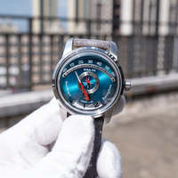 Montres automatiques à minutes rétrogradées, secondes centrales, style simple, mécaniques, heures sauteuses, montre-bracelet homme, fabricant sur mesure