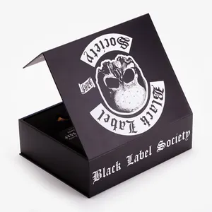סגירה מותאמת אישית בצורת ספר שחור קרטון ערכת טיפוח אריזת קופסת מתנה עם הוספת קצף