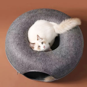 Vendita calda graziosa casa-uso a forma di ciambella caverna letto gatto, a prezzi accessibili, pratico, portatile e facile da pulire - Product Image 6