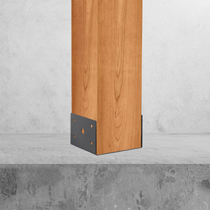 Poteaux JH-Mech Plaques de base OEM ODM Support de poteau de clôture en forme de U stable Pont d'ancrage en béton Support de base de poteau anti-rouille noir - Product Image 5