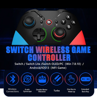 Manette de jeu sans fil Bluetooth avec fonction de réveil, moteur de vibration, joystick pour PC, Android, iOS, Switch Lite, OLED, Windows, Steam
