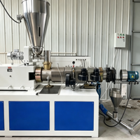 Machine de granulation de plastique à double vis certifiée CE 380V pour le recyclage de granulés de PVC souple, équipement de granulation plastique, production de 250-600 kg/h