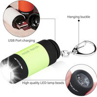 Linterna LED de Bolsillo Recargable por USB con Logotipo Personalizado al por Mayor, Mini Linterna Portátil con Anillo para Llaves