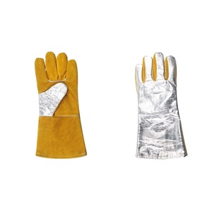 Guantes de Soldadura de Cuero, Resistentes a Cortes, Temperatura y Fuego, Guantes de Seguridad de Piel de Vaca para Protección de Manos - Product Image 1