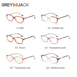 Montures de lunettes rectangulaires anti-radiation pour femmes Grey Jack avec charnières à ressort, style rétro, taille moyenne - Product Image 5