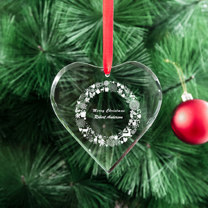 Ornamenti Natalizi in Cristallo a Forma di Cuore di Alta Qualità, Incisione e Stampa Personalizzate, <span class=keywords><strong>Regalo</strong></span> di Nozze, Vendita all'Ingrosso - Product Image 6