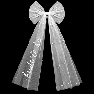 Vente Flash : Voile de mariée en maille avec nœud perlé et pince à cheveux – Accessoire de fête pour future mariée - Product Image 2