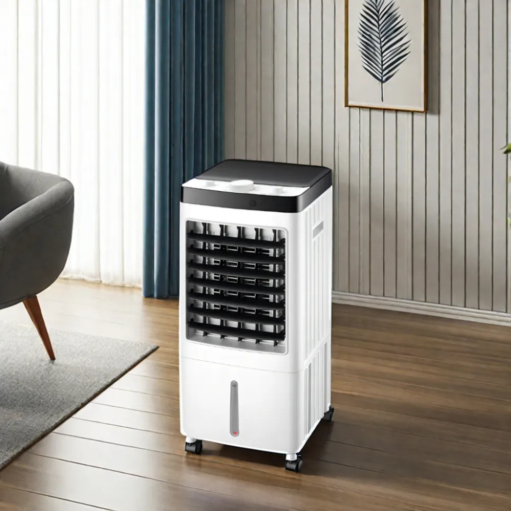 Máquina de ventilador de refrigeración de aire AC con perilla portátil de 8L, nuevo enfriador de aire evaporativo de agua para uso doméstico y hotelero