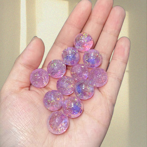 Kunsi Card Cuentas redondas de lámina de color óptico de 16mm se pueden roscar con orificio recto para cadenas de teléfonos móviles DIY, llave, - Product Image 3