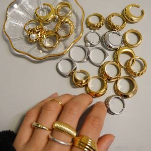 Anillo de Compromiso Personalizado de Fábrica, Chapado en Oro Blanco, con Moissanita, Chapado en Oro de 18k, Joyería de Acero Inoxidable, Anillo de Moda para Mujer - Product Image 1