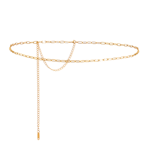 سلسلة خصر من الفولاذ المقاوم للصدأ 304 مطلية بالذهب عيار 18 قيراط، سلسلة على شكل مشبك ورقي على شكل فراشة، مجوهرات جسم أنيقة وجذابة للنساء، مناسبة للعطلات والحفلات - Product Image 4