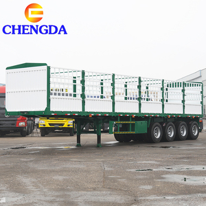 Logos personnalisés couleurs nouveau 4 essieux 50T charge Standard 40 pieds de haut clôture Cargo entrepôt clôture remorque - Product Image 3