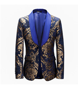 Nuovo Completo Casual Stampato a Due Pezzi per <span class=keywords><strong>Uomo</strong></span>, Abito Jacquard <span class=keywords><strong>da</strong></span> Maestro di Cerimonie - Product Image 5