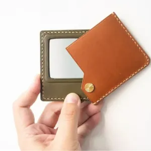 Square Cmestic Compact Mirror Pocket Double Sides Makeup Mirror Case Travel Cute Leather Mirrors Pocket for Girl Makeup Tools
