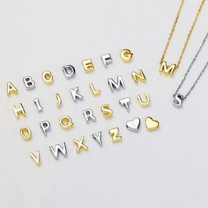 Collier pendentif pour femme Dylam Trendy Jewelry Accessories, argent sterling 925 plaqué or 18 carats, pendentifs alphabet 26 lettres A-Z - Product Image 1