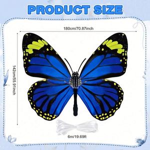 Bannière publicitaire personnalisée de haute qualité en forme d'aile de papillon, décoration publicitaire personnalisée, design original, tissu polyester, drapeaux promotionnels - Product Image 3