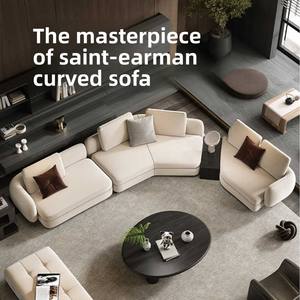 Juego de sofá <span class=keywords><strong>esquinero</strong></span> de tela minimalista italiano de Saint-Germain con patas de acero inoxidable, sofá <span class=keywords><strong>esquinero</strong></span> de fila recta <span class=keywords><strong>para</strong></span> sala de estar grande - Product Image 3