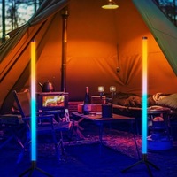 Lampe d'ambiance LED RGB avec télécommande pour bar, fête, salon et adaptateur musical – Lampe sur pied RGB