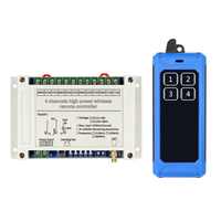 Interrupteur de télécommande de porte de garage haute puissance 4 canaux 30A DC12V-48V avec récepteur RF et portée de 10-300m pour moteurs