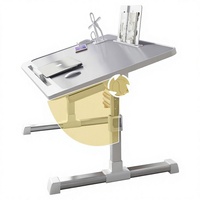 Table de chevet en métal, petite, réglable en hauteur, pliable, bureau compact pour étudiants, dortoir, chambre, espace de travail, gain de place