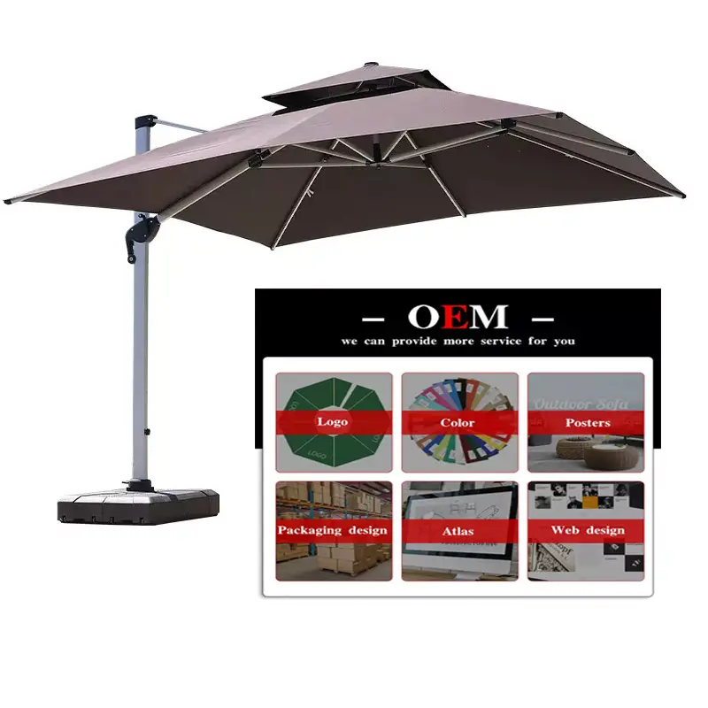 Ombrellone da giardino per esterni ombrellone quadrato in alluminio 3m ombrellone da giardino 10 ft ombrellone da spiaggia commerciale a sbalzo
