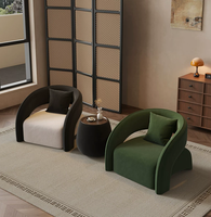 Moderner Akzent-Sessel mit Gebogenem Rahmen Zweifarbig Gepolsterter Einzelner Freizeit-Loungesessel für Wohnzimmer