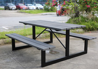 Mobilier extérieur commercial table de pique-nique en bois de 6 pieds ensemble de meubles de jardin table basse de patio extérieur avec banc