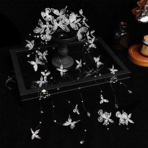 Couronne de cheveux féerique éthérée faite à la main, design original 2026 - Accessoire de mariage haut de gamme - Product Image 3