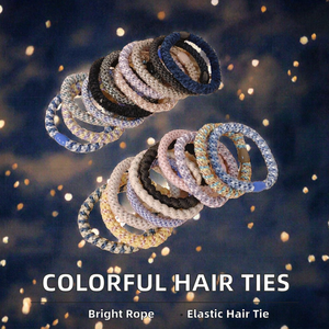 Großhandel Bulk Haarschmuck für Frauen Mädchen Bunte gewebte Seil elastische Gummi Haarband Perle Twist Braid Haar lässig - Product Image 3