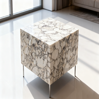 Table basse de salon PAIA STONE en marbre naturel, design luxueux, personnalisable, en marbre Calacatta Viola