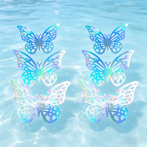 Farfalle Decorative Argento 6 Pezzi e 12 Pezzi, Decorazioni per Feste in Plastica Riutilizzabili per Compleanni, Uso Interno, Adulti - Product Image 4