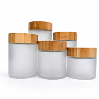 Stoples Kaca Tutup Plastik 2oz-5oz Ramah Lingkungan Anti Bocor untuk Anak-anak Stoples Kaca Borosilikat Buram Transparan UV Warna-warni Logo Cokelat
