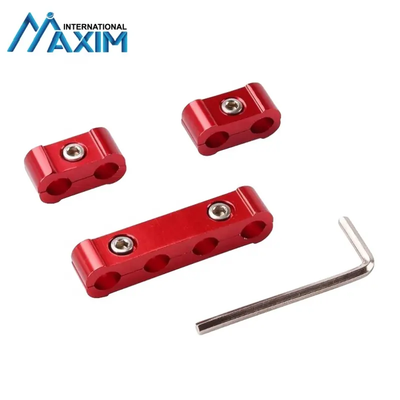 3pcs Red Engine Spark Plug Wires Separator Divider Clamp Kit