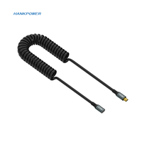USB3.2 PD100W Tipo-C a Tipo-C Bobina de resorte Cable de datos de carga rápida 20Gbps 8K 60Hz PD3.2 Cable