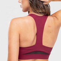 Soutien-gorge de sport sexy pour femme, idéal pour le yoga et la gym, avec bretelles croisées, maintien moyen, coussinets amovibles, col en V - Vente en gros