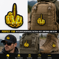 Badges personnalisés de haute qualité en PVC souple gaufré, lavables, avec attaches auto-agrippantes pour vestes, vêtements et sacs