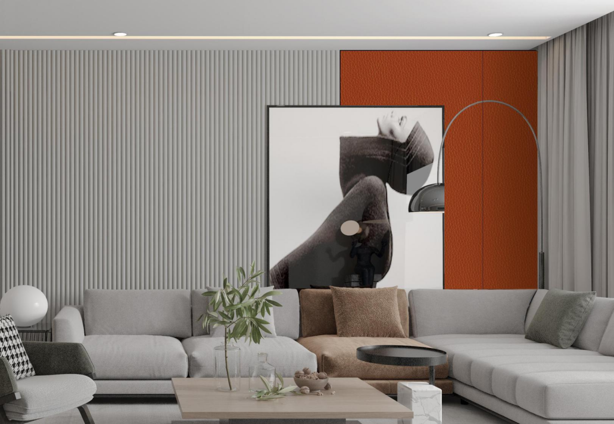 3d皮面pu实心墙面装饰板内墙镶板 - buy pu bamboo fiber wall panels