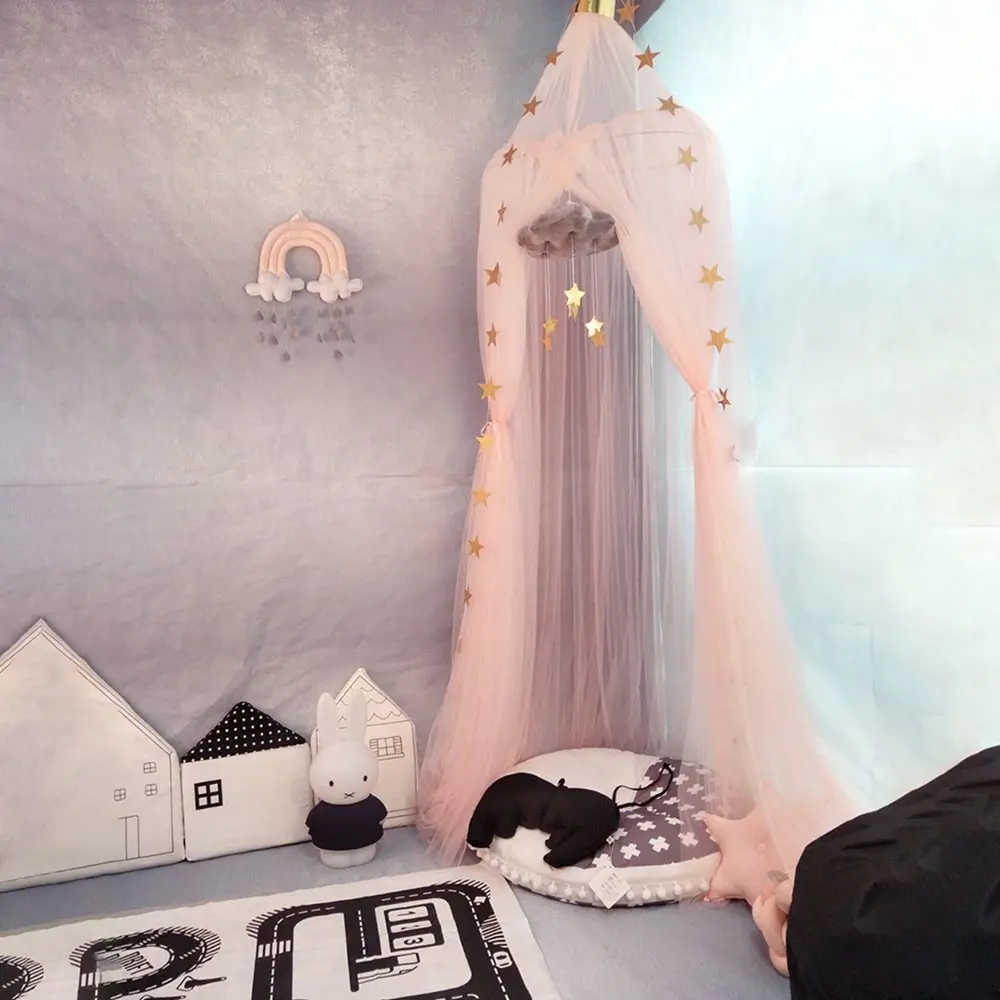 Opknoping Kinderen Bedcover Gordijn Voor Baby Lezen Spelen Home Decor Baby Beddengoed Dome Bed Canopy Katoen Klamboe
