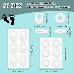 Bantalan jagung kapalan 36pcs, untuk perekat jari kaki, bantalan jagung kalus lembut untuk bagian bawah kaki jari kaki, pereda nyeri tumit - Product Image 2