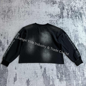 เสื้อสเวตเชิ้ตแขนยาว TS3732 รุ่นคัสตอม ผ้าฝ้าย 100% สไตล์สตรีทแวร์ แต่งลายวอฟเฟิล ทรงหลวม สีซีดจางแบบซันเฟด สำหรับผู้ชาย - Product Image 6