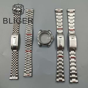 Bliger Explore <span class=keywords><strong>Master</strong></span> 41mm caja de reloj de acero inoxidable de lujo pantalla <span class=keywords><strong>GMT</strong></span> de cristal resistente al agua 904L pulsera NH34NH35NH36 parte reloj - Product Image 6