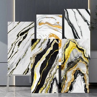 Panneau mural en PVC noir et marbre blanc, imperméable, en charbon de bambou, pour hôtels et villas, par Factory Eco Products