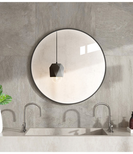 <span class=keywords><strong>Espejo</strong></span> redondo con marco de metal redondo para colgar <span class=keywords><strong>en</strong></span> la pared, fácil instalación con <span class=keywords><strong>imagen</strong></span> HD - Product Image 6