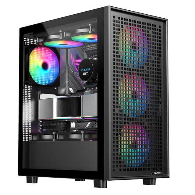 MicroATX Vertical Dual Chamber Computer Case with Side Panel Window Isolated Zone for PSU and Cables Ultimate Tidiness