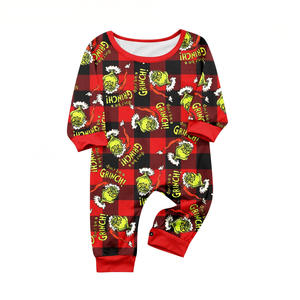 Drop Shipping Fun Holiday Grinch Weihnachts pyjamas Set Erwachsene Kinder Custom 2 Stück Nachtwäsche Family Christmas Pyjama Set - Product Image 4