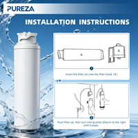 Cartucho de Filtro de Agua Manual para el Hogar PUREZA Z039, de Plástico, Certificado NSF42, Duración del Filtro de 6 Meses, Instalación Rápida sin Herramientas