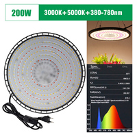 UFO LED à spectre complet étanche à haute efficacité élèvent la lumière 200W lampes de culture suspendues pour les plantes d'intérieur